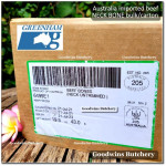 Beef bone NECK BONES UNTRIMMED Australia GREENHAM frozen BULK +/- 20kg/carton (price/kg)